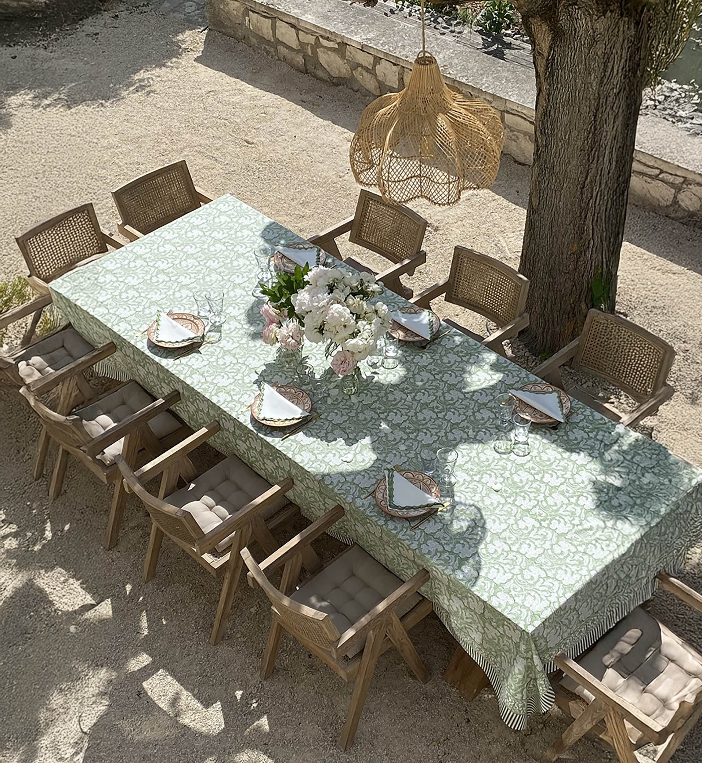 Nappe Canelle & Safran - 100% coton - imprimé fleuri - boho chic - Jardin Botanic - Miss June Paris - 2