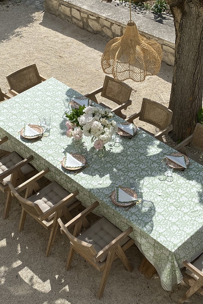 Nappe Canelle & Safran - 100% coton - imprimé fleuri - boho chic - Jardin Botanic - Miss June Paris - 2