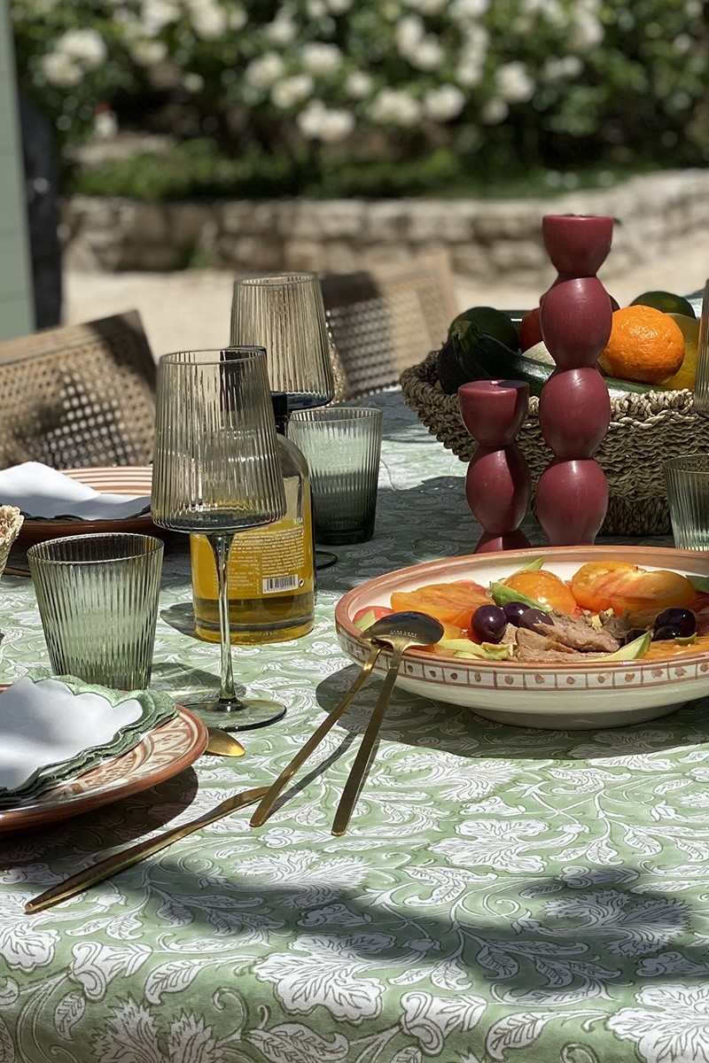 Nappe Canelle & Safran - 100% coton - imprimé fleuri - boho chic - Jardin Botanic - Miss June Paris - 4