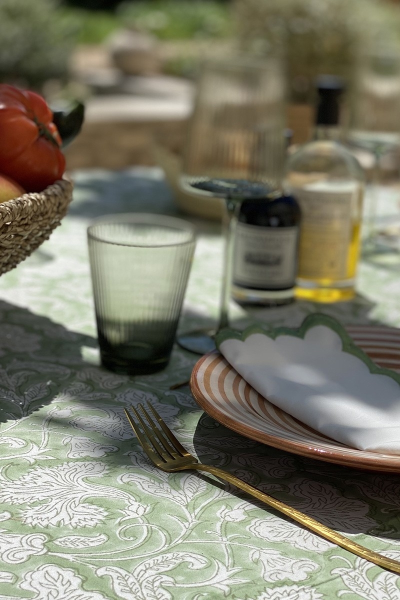 Nappe Canelle & Safran - 100% coton - imprimé fleuri - boho chic - Jardin Botanic - Miss June Paris - 5