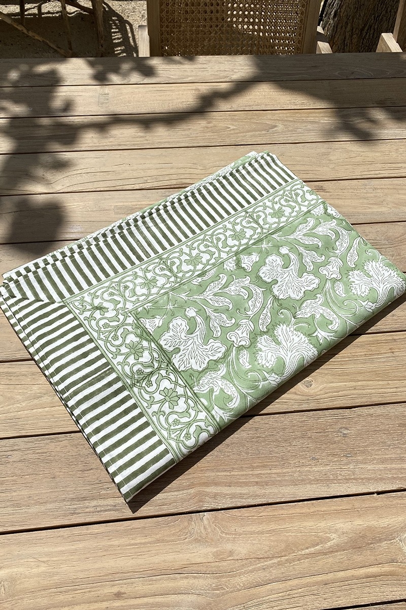 Nappe Canelle & Safran - 100% coton - imprimé fleuri - boho chic - Jardin Botanic - Miss June Paris - 6
