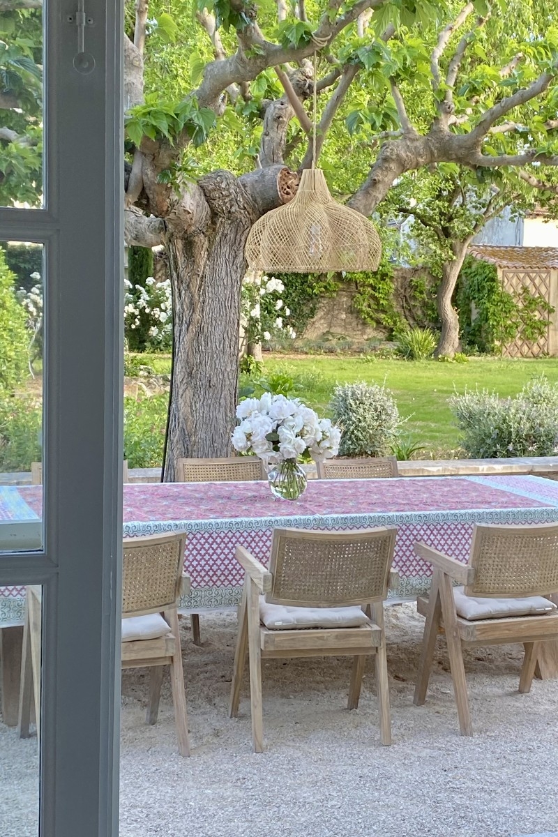 Nappe My Bougainvillier - rose/verte - 100% coton - imprimé fleuri - boho chic - Jardin Botanic - Miss June Paris - 2