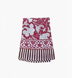 Nappe Pink Lady - bordeaux/blanche - 100% coton - imprimé fleuri - boho chic - Jardin Botanic - Miss June Paris - 1