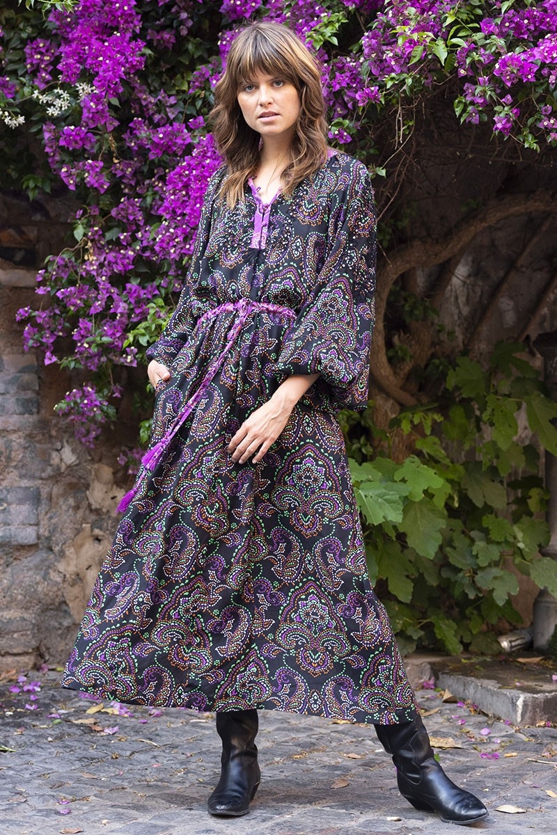 robe longue manche longue boheme PAOLA - Miss June