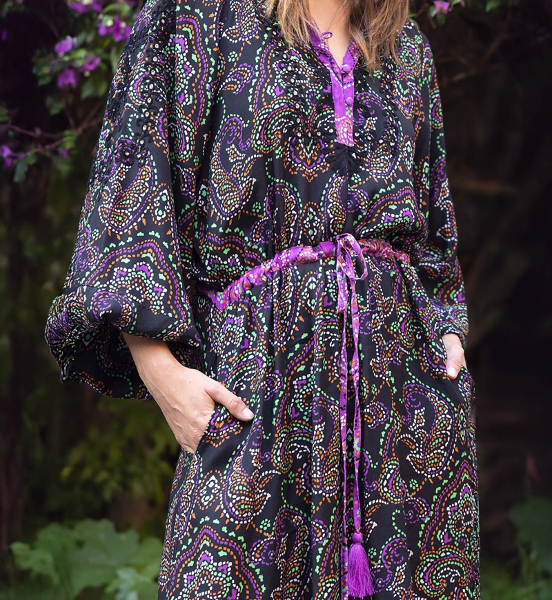 vestido largo bohemio manga larga PAOLA - Miss June