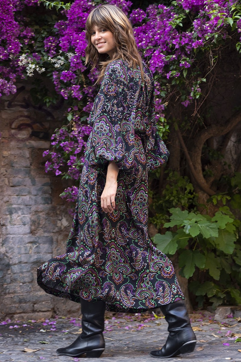 robe longue manche longue boheme PAOLA - Miss June