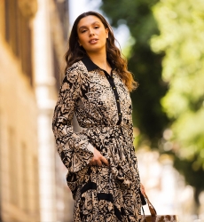 vestido largo bohemio chic manga larga ZELIE -Miss June