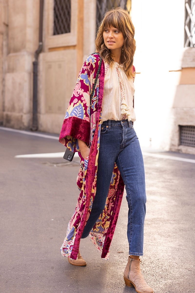 long sleeve bohemian long kimono IVANA - Miss June