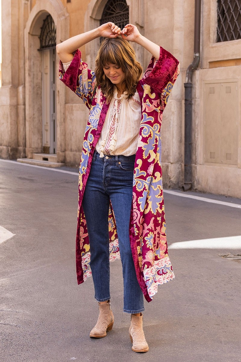 kimono largo bohemio manga larga IVANA - Miss June