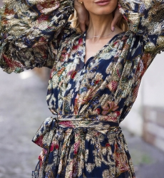 vestido corto floral manga larga JULIETA - Miss June