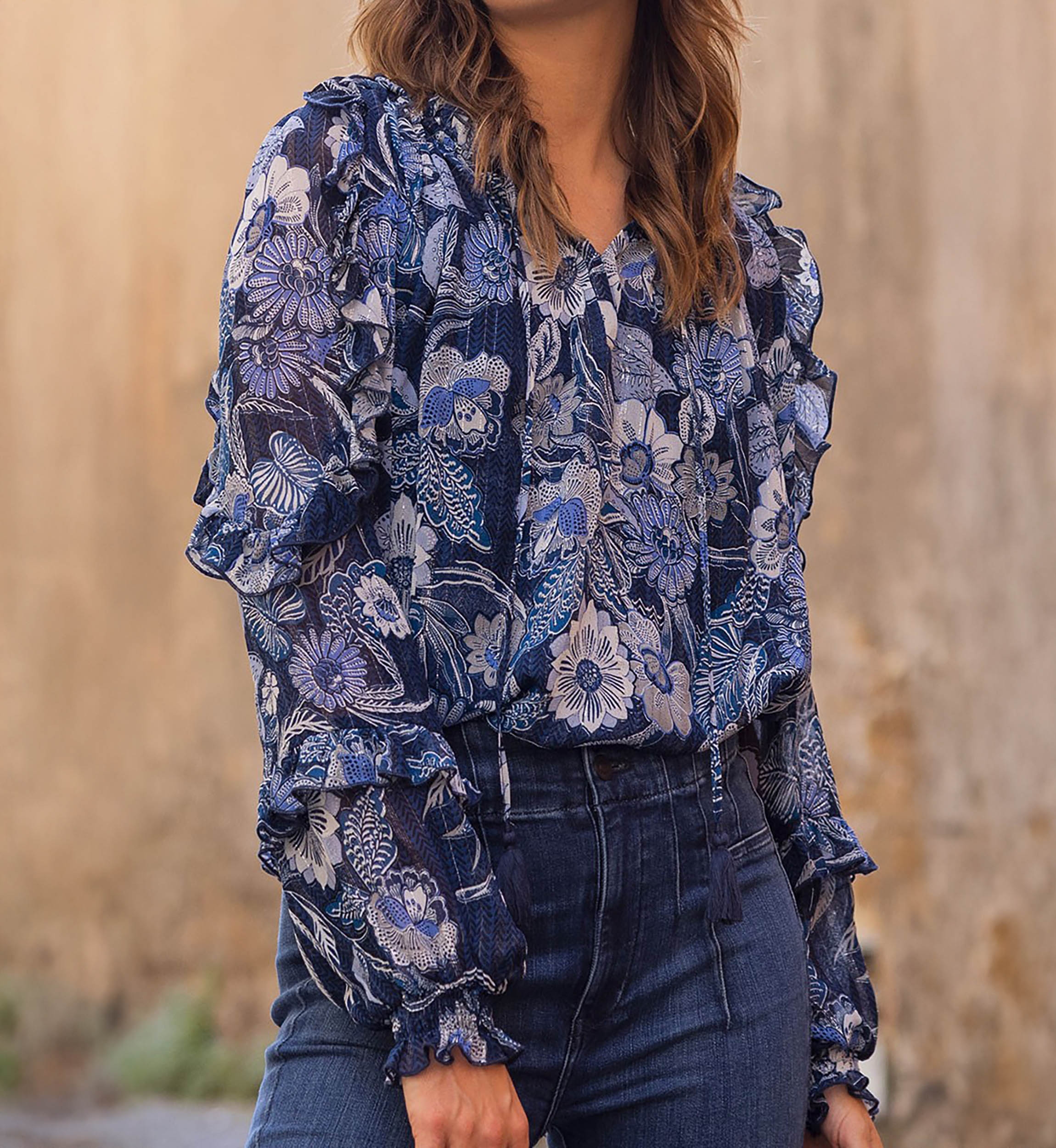 blouse manche longue fleurie SILVIA - Miss June