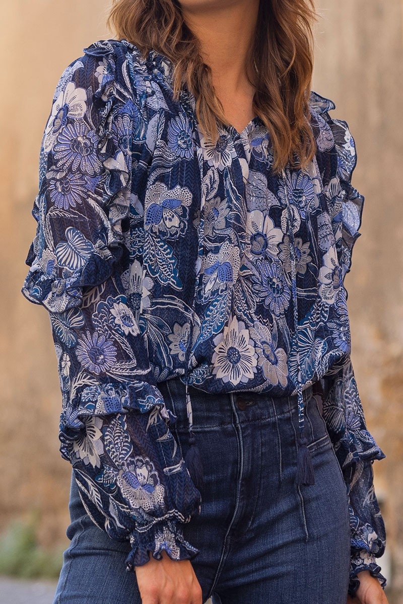 blouse manche longue fleurie SILVIA - Miss June