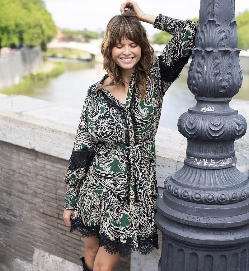 vestido corto bohemio chic manga larga LUCINA - Miss June