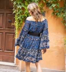 vestido corto floral manga larga TORINA - Miss June