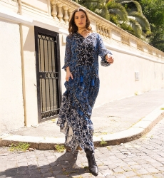 robe longue manche longue fleurie LUDOVICA - Miss June