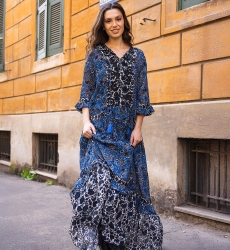 vestido largo floral manga larga LUDOVICA - Miss June