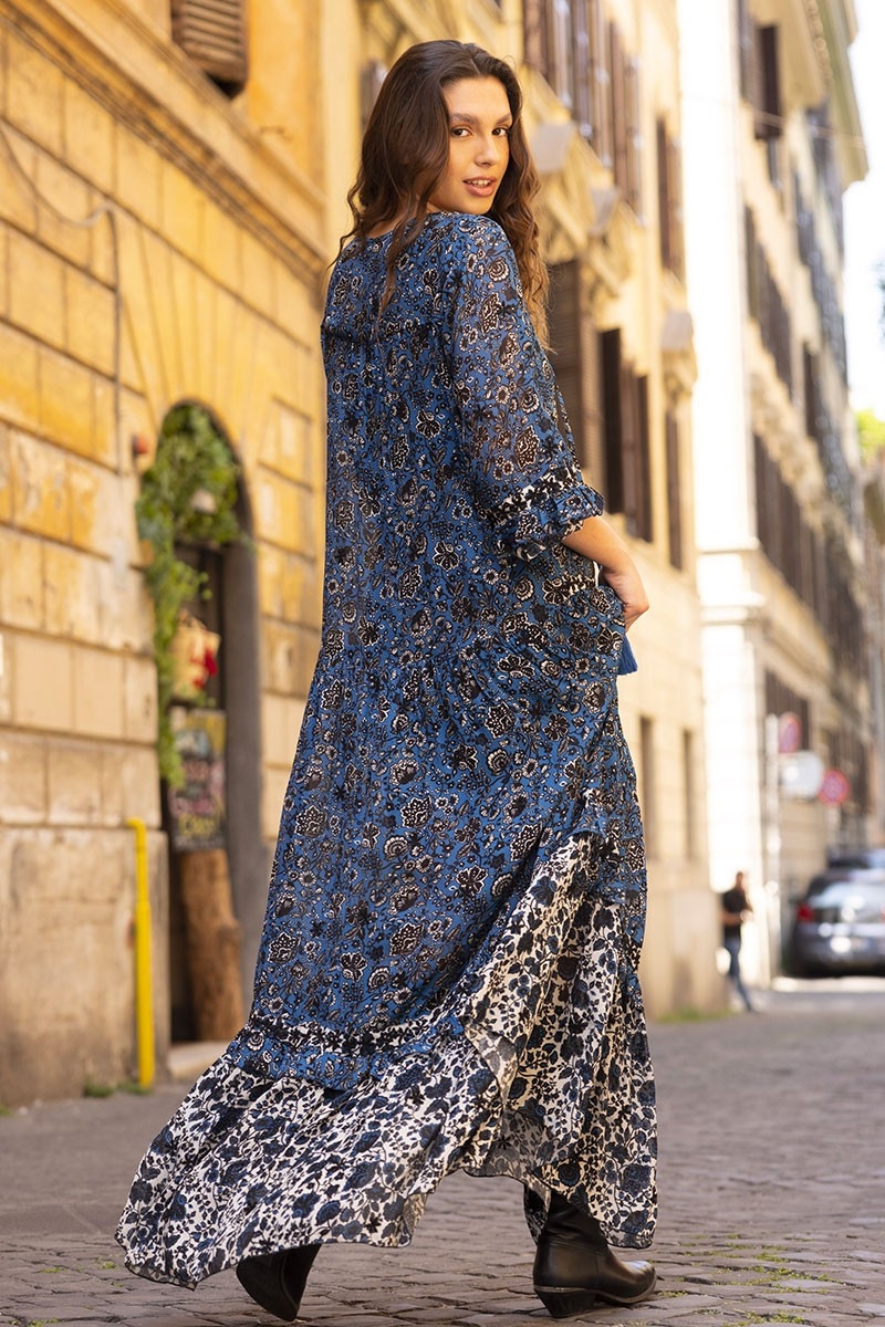 long sleeve floral long dress LUDOVICA - MISS JUNE