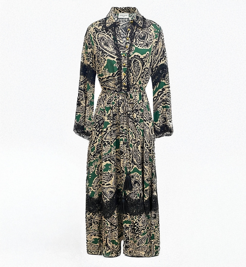 vestido largo boheme chic manga larga TARTIKA - Miss June