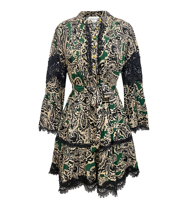 long sleeve bohemian chic short dress AGATHA - Miss June