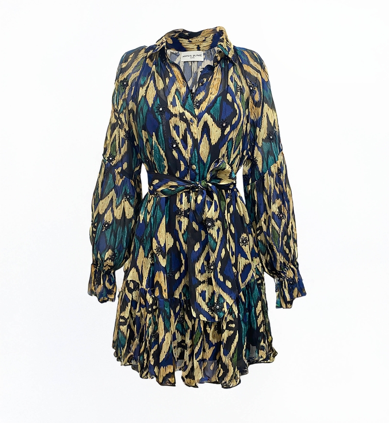 vestido corto bohemio manga larga SORAYA - Miss June