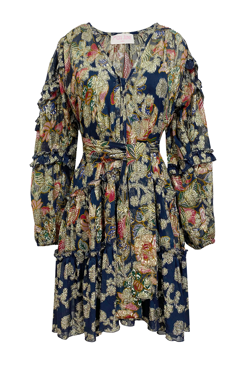 vestido corto floral manga larga JULIETA - Miss June