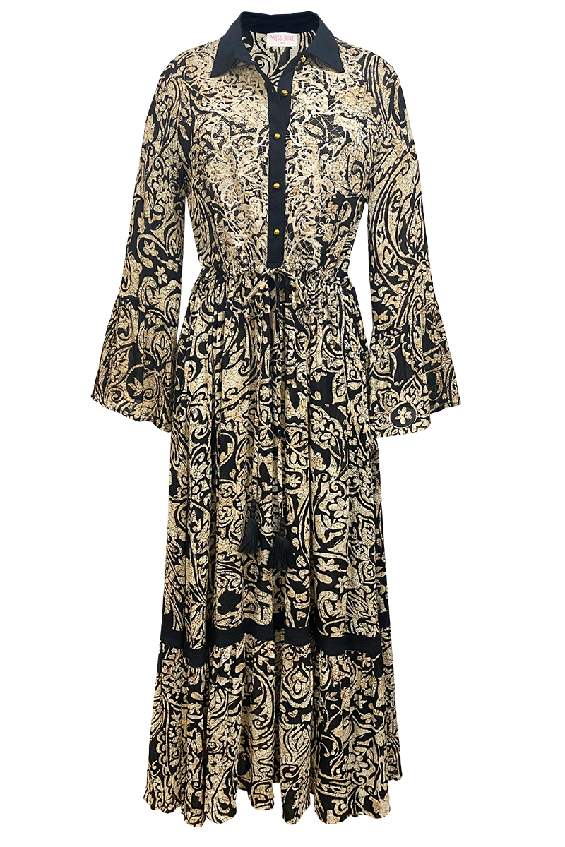 vestido largo bohemio chic manga larga ZELIE -Miss June