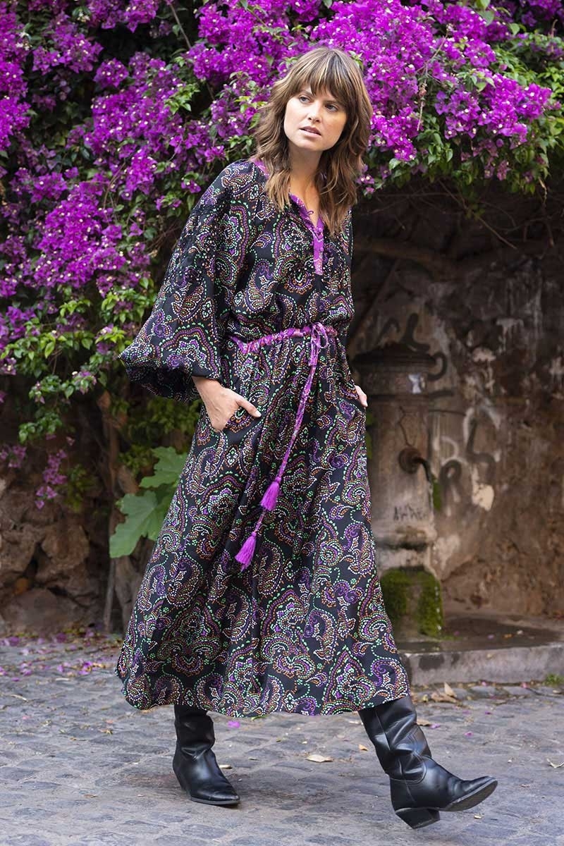 vestido largo bohemio manga larga PAOLA - Miss June