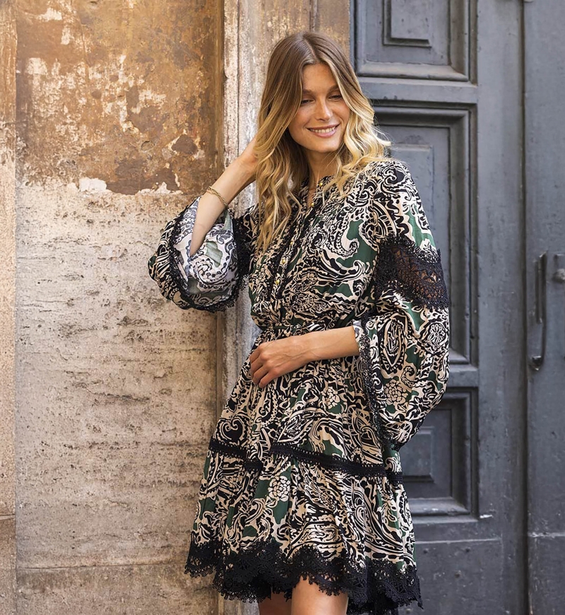 robe courte manche longue boheme chic AGATHA - Miss June