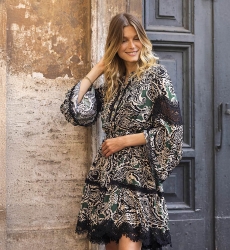 long sleeve bohemian chic short dress AGATHA - Miss June