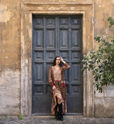 robe longue manche longue fleurie TAJ - Miss June