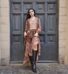 long sleeve floral long dress TAJ - Miss June