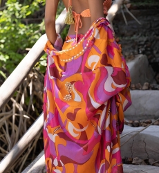 Kimono Corto Nova – rosa/fucsia – mangas largas – detalles dorados – estampado – toque boho chic – Miss June Paris – 1