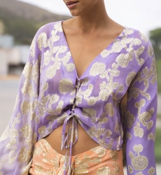 Shade Midi Skirt - Peach/Lilac - Golden Details - Boho Style - Miss June Paris - 5