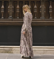 robe longue manche longue fleurie CAPUCINE - Miss June