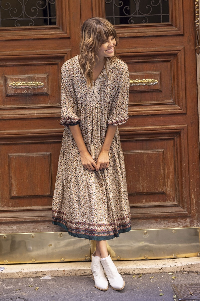 long sleeve bohemian long dress BONNIE - Miss June