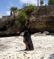 jupe CELESTE  - noire - asymetrique - boheme chic - - Miss June Paris - 3