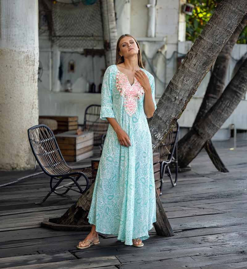 vestido largo bohemio manga larga NAOMI - Miss June