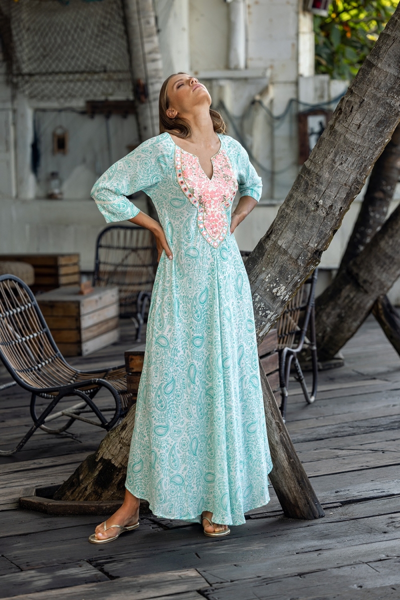 vestido largo bohemio manga larga NAOMI - Miss June