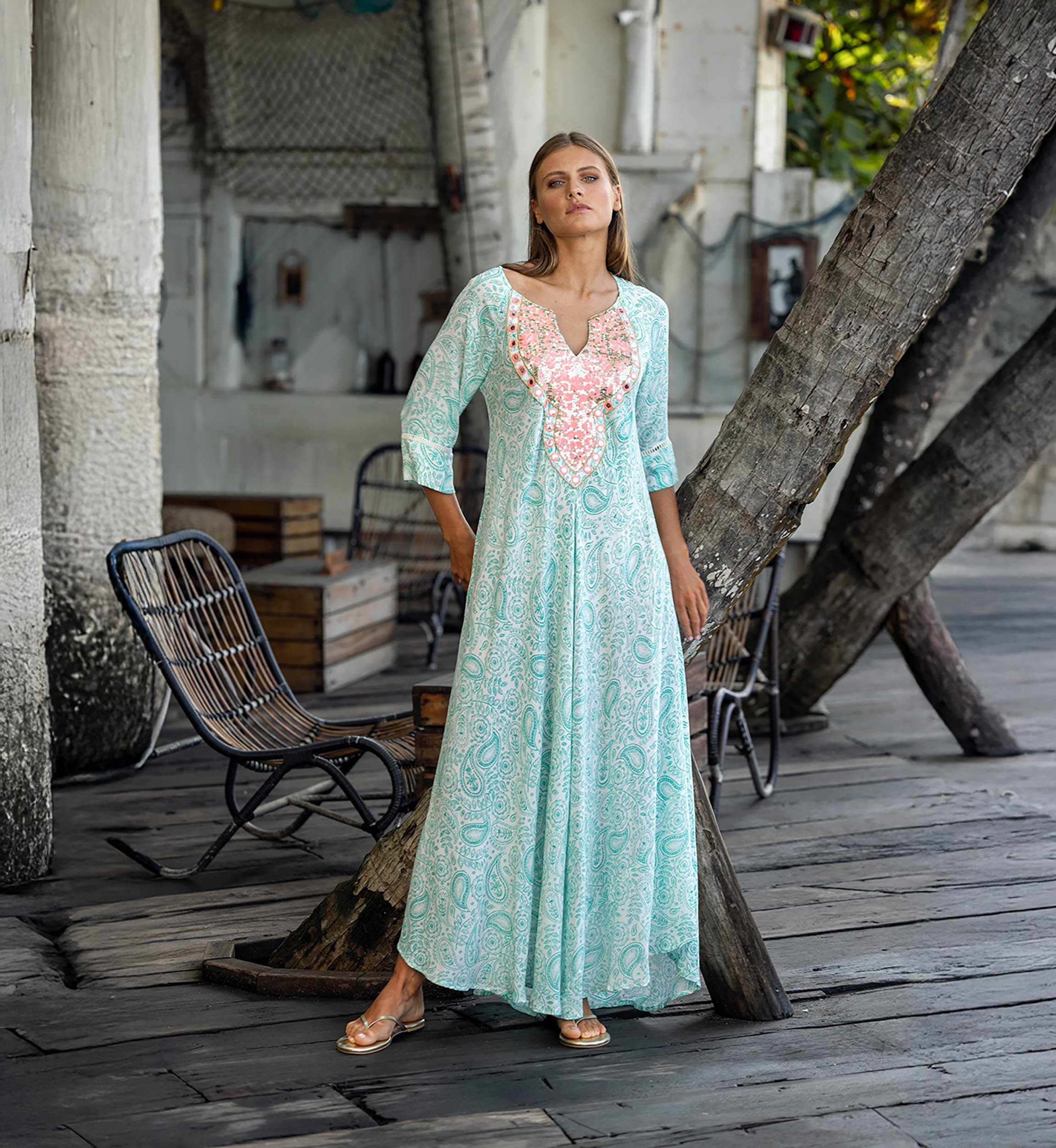 long sleeve bohemian long dress NAOMI - Miss June