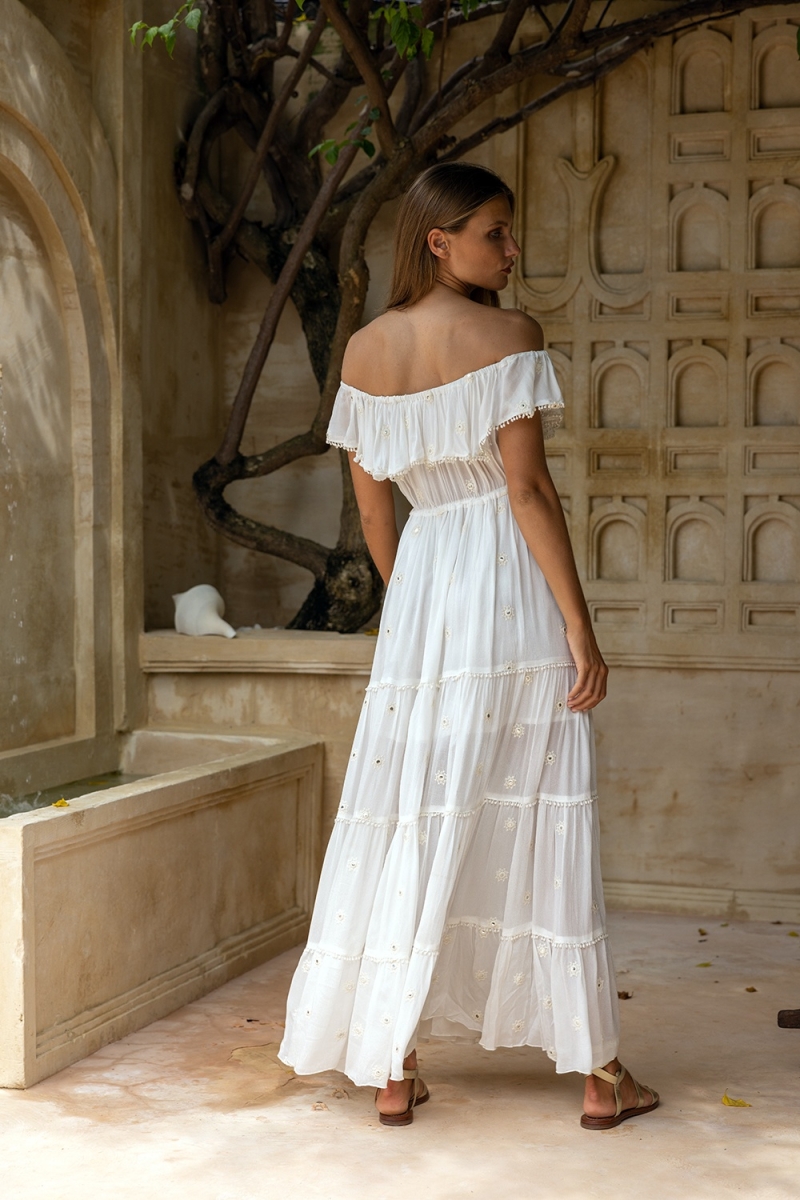 vestido largo blanco bohemio KATE - Miss June
