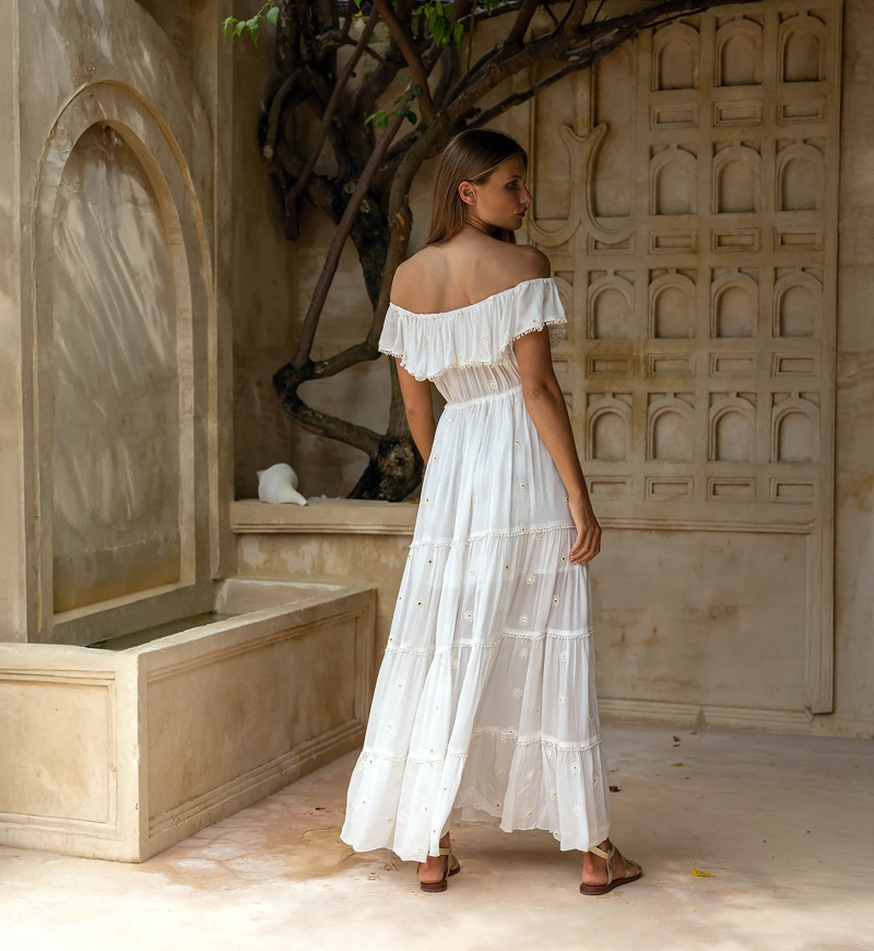 vestido largo blanco bohemio KATE - Miss June