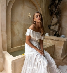 bohemian white long dress KATE - Miss June