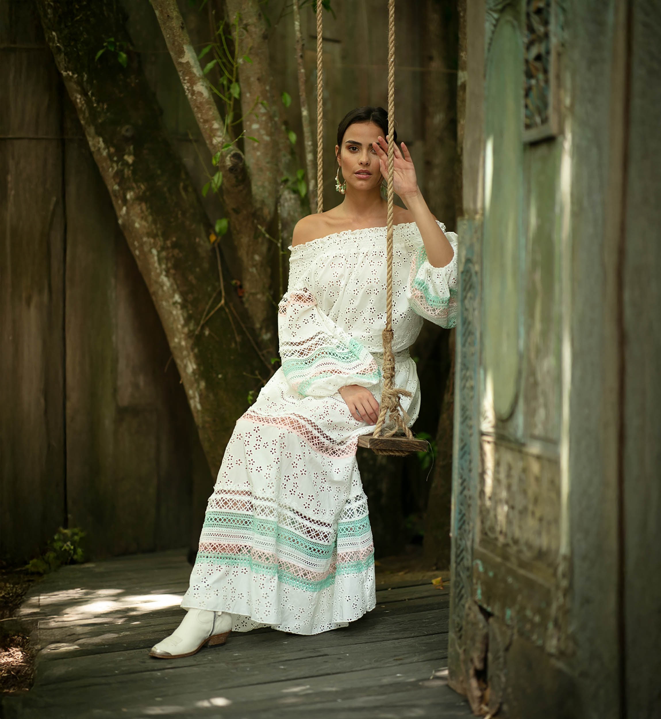 Miss June Paris — Falda Larga Plumeria