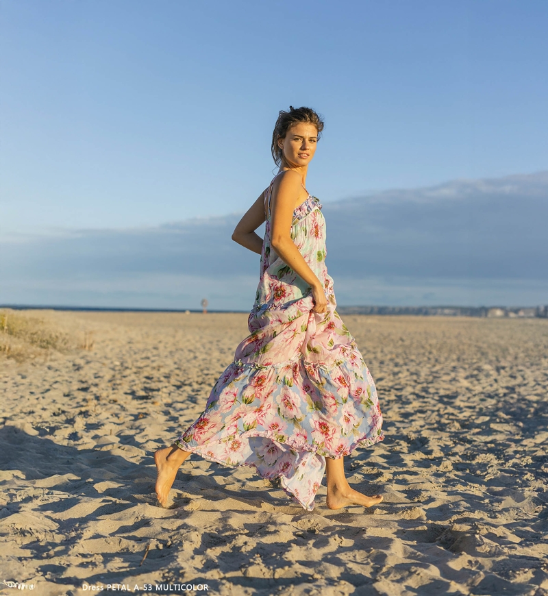 Robe Longue Petal -  fleurie - manches débardeur - Miss June Paris - 5