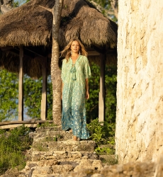 caftan long manche courte boheme PHOEBE - Miss June