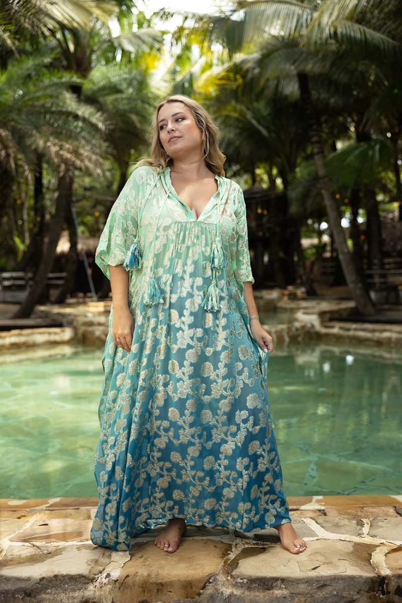 caftan long manche courte boheme PHOEBE - Miss June