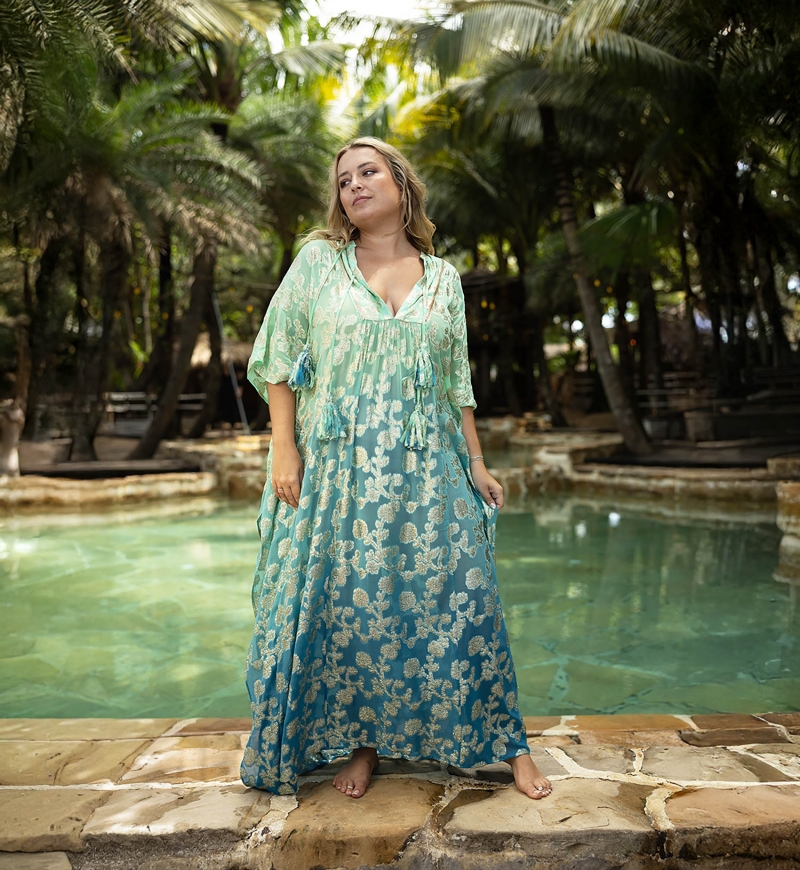 caftan long manche courte boheme PHOEBE - Miss June