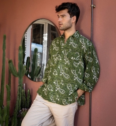 Shirt Medellin – khaki – long sleeves – Shay collection – Miss June Paris – 1