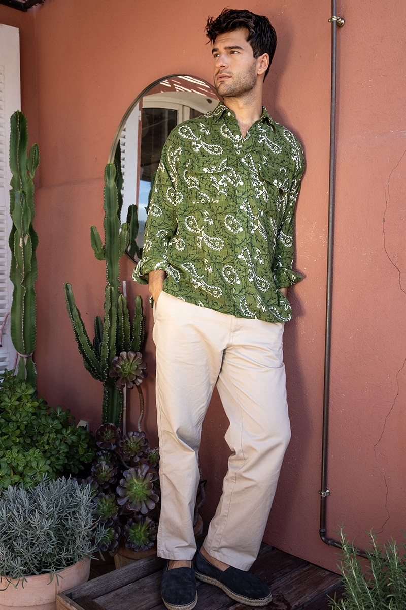 Shirt Medellin – khaki – long sleeves – Shay collection – Miss June Paris – 3
