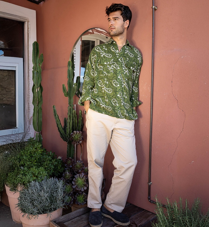 Chemise Medellin - kaki - manches longues  - manches longues - collection Shay - Miss June Paris - 3